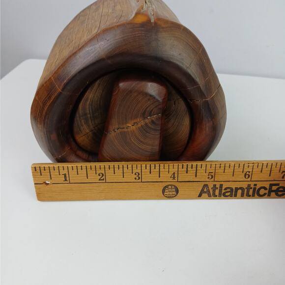 VTG Artisan Made Wooden Stash Box /Organic Natural Wood Design/ Hidden Drawer - Picture 6 of 13